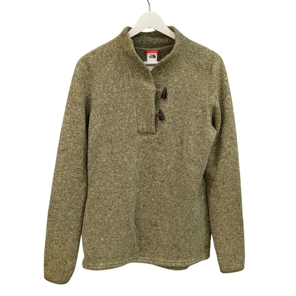 The North Face Crescent Ridge Shawl Collar Pullover Women’s Large Olive Green - Picture 2 of 5